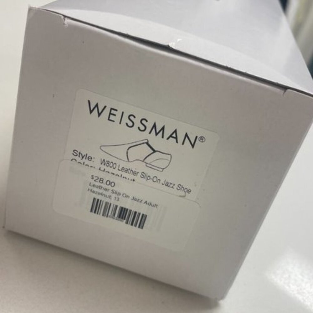 NIB Leather Classic Slip-On Jazz Shoe W800 Weissman Dancewear 6.5AM - Picture 12 of 14